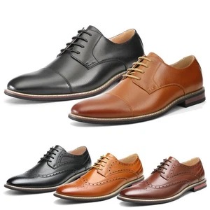 Men's Formal Leather Classic Lace Up Brogue Dress Oxford Shoes Size US - Picture 1 of 26