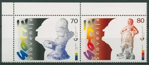 Slowenien 1997 Bildhauer France Gorse Skulpturen 208/09 ZD Ecke postfrisch - Picture 1 of 1
