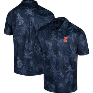 Men's Colosseum Navy Illinois Fighting Illini Palms Team Polo - Picture 1 of 3