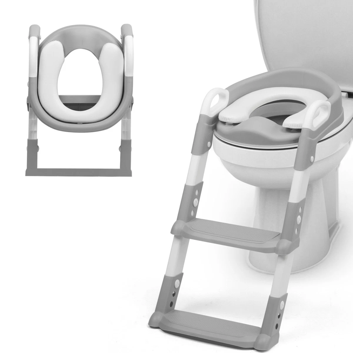 Toddler Toilet Seat Attachment 2-in-1 Potty Training Seat With Step ...