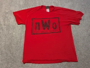 Vintage New World Order Shirt Mens Large Red Championship Wrestling 90s WCW - Picture 1 of 18