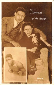 Joe Lewis & Marva World Boxing Champion of The WORLD RPPC Postcard - Picture 1 of 2