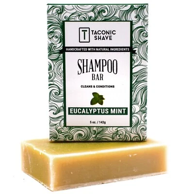 Taconic Shave Eucalyptus Mint Handcrafted Shampoo Bar - 100% Natural & Organic
