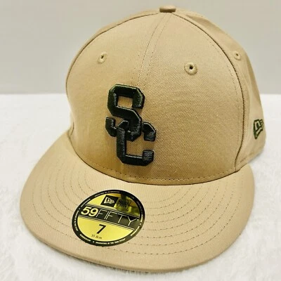 New Era USC Trojans Camel 59FIFTY Fitted Hat Cap Brown Sz 7 NCAA College - Image 1 of 4