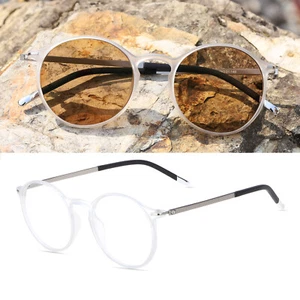 Retro Ultra Light Full Rim Reading Glasses Photochromic Brown Sunglasses Readers - Picture 1 of 25