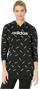 Sudadera con capucha túnica negra con estampado de logotipo Adidas para mujer talla pequeña 257944 - Imagen 1 de 3