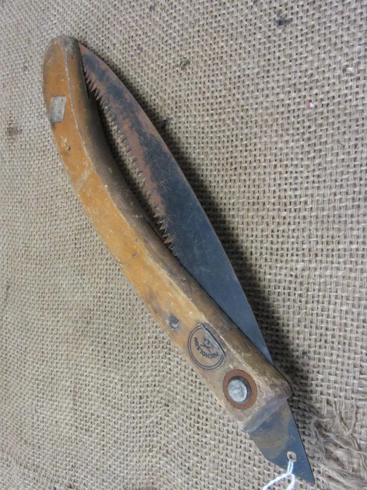 Sierra de árbol plegable vintage Nicholson se pliega en mango sierras antiguas 11078 Foto 1 de 1