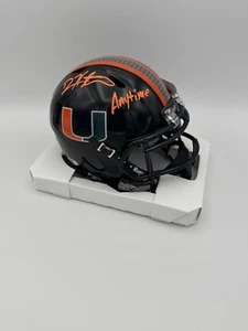 Devin Hester Signed Miami Hurricanes Black Mini Helmet COA/Holo Anytime - Picture 1 of 1