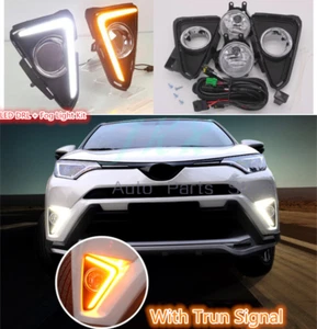 Para Toyota RAV4 2016 2017 2018 Bumpr LED DRL bisel luces antiniebla cableado/kit con - Imagen 1 de 12