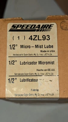 (1) SPEEDAIRE 4ZL93 AIR LINE MICRO-MIST LUBRICATOR 1/2" NIB - Image 1 of 4