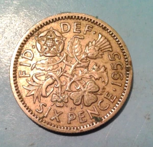 United Kingdom 6 Pence coin 1955. - Picture 1 of 2