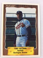 1990 Burlington Braves-ProCards Baseball Card-Tony Baldwin