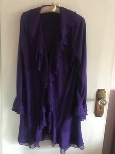 Antthony Studio Duster style ruffle cardigan , Purple, long sleeves, Size L - Picture 1 of 8