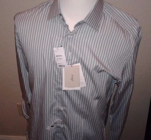 $650 BRIONI  Cotton Dress Shirt  hand made in Italy size 17L - Picture 1 of 6