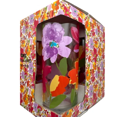 Ярлык весна цветочный коктейль питьевые стаканы 10 унций напиток набор из 4 G17969 новый в коробке - Изображение 1 из 4