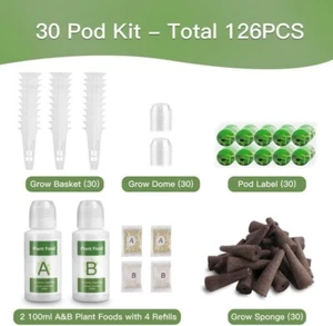 126 pcs Seed Pod Kit Hydroponics Grow Anything Kit Solid Nutrient Plant Foods - Picture 1 of 7