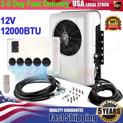 12V Air Conditioner 12000BTU Mini Split DC Low Noise for Semi Trucks Car RV Vans - Image 1 of 4