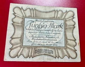 1918 50 MARKS GERMANY BANKNOTE - Picture 1 of 2