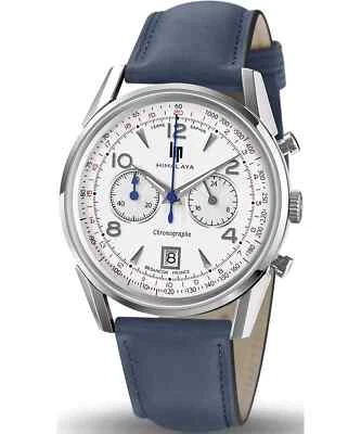 Мужские аналоговые кварцевые наручные часы Lip Himalaya 671593 с черными кожаными ремешками циферблат 40 мм - Изображение 1 из 4