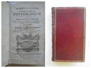 HALLER / WRISBERG : PRIMAE LINEAE PHYSIOLOGIAE, 1780. Maroquin rouge. - Picture 1 of 19