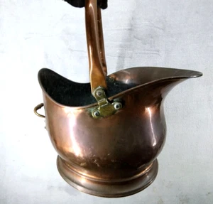 Vintage Large Copper Coal Ash Scuttle Bucket Pot with Handle - Picture 1 of 14