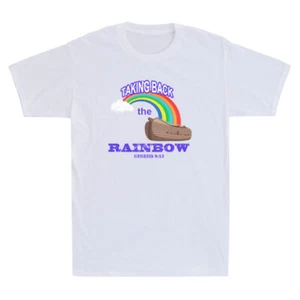 Taking Back The Rainbow Shirt Genesis 9:13 Noahs Ark Rainbow Jesus Retro T-Shirt - Picture 1 of 8