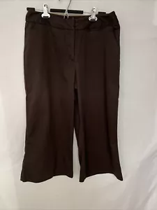 Pantalones Capri elásticos para mujer Worthington pierna ancha marrón talla 12 - Imagen 1 de 10