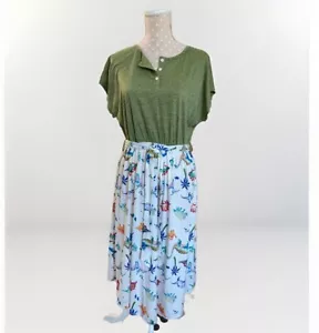 PatPat Adult Women’s Fun Dinosaur Print Dress With Belt Tie Size L - Picture 1 of 5