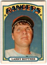1972 O-Pee-Chee Larry Biittner Rookie #122 Texas Rangers