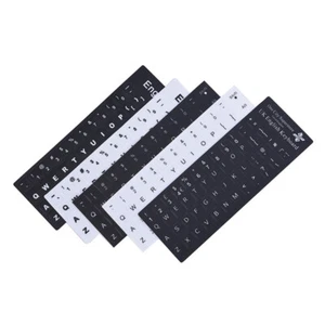 English Keyboard Replacement Stickers White on Black Any PC Computer Laptopdd GB - Photo 1/17