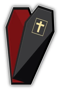 Eleganter schwarzer Sarg Auto Autoaufkleber Aufkleber - ''GRÖSSEN'' - Bild 1 von 1