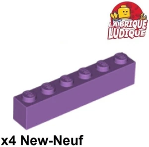 LEGO 4x Lego Brick 1x6 6x1 Lavendel Mittel / Medium Lavender 3009 Neu - Bild 1 von 1