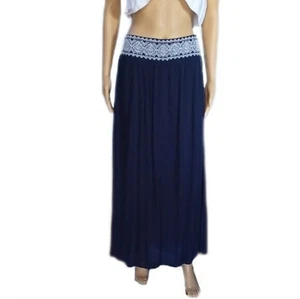 NUOVO!!! Maxigonna donna New Directions L blu navy ricamata - Foto 1 di 8