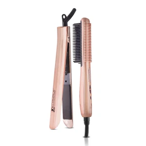 Duet Set - Platinum Flat Iron + Platinum Heating Brush - Picture 1 of 4