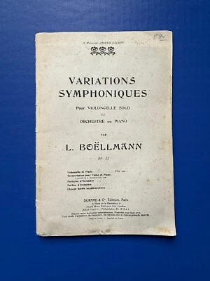 Boëllmann - Variations for Cello & Orchestra - Durand Miniature Study Score PB - Image 1 of 4