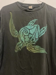 Sea Turtle Swimming T Shirt Mens Large Cotton Grayish-Green Free Shipping -read- - Picture 1 of 12