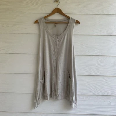 Comfy USA Women Sleeveless Tunic Top Medium Oversized  Artsy Lagenlook Striped - Изображение 1 из 4