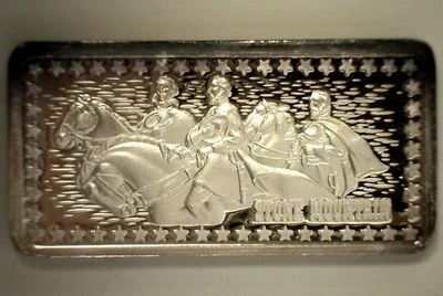 1973 Silver Art Bar Stone Mountain Wonders of America Series 1oz Hamilton Mint - Image 1 of 3