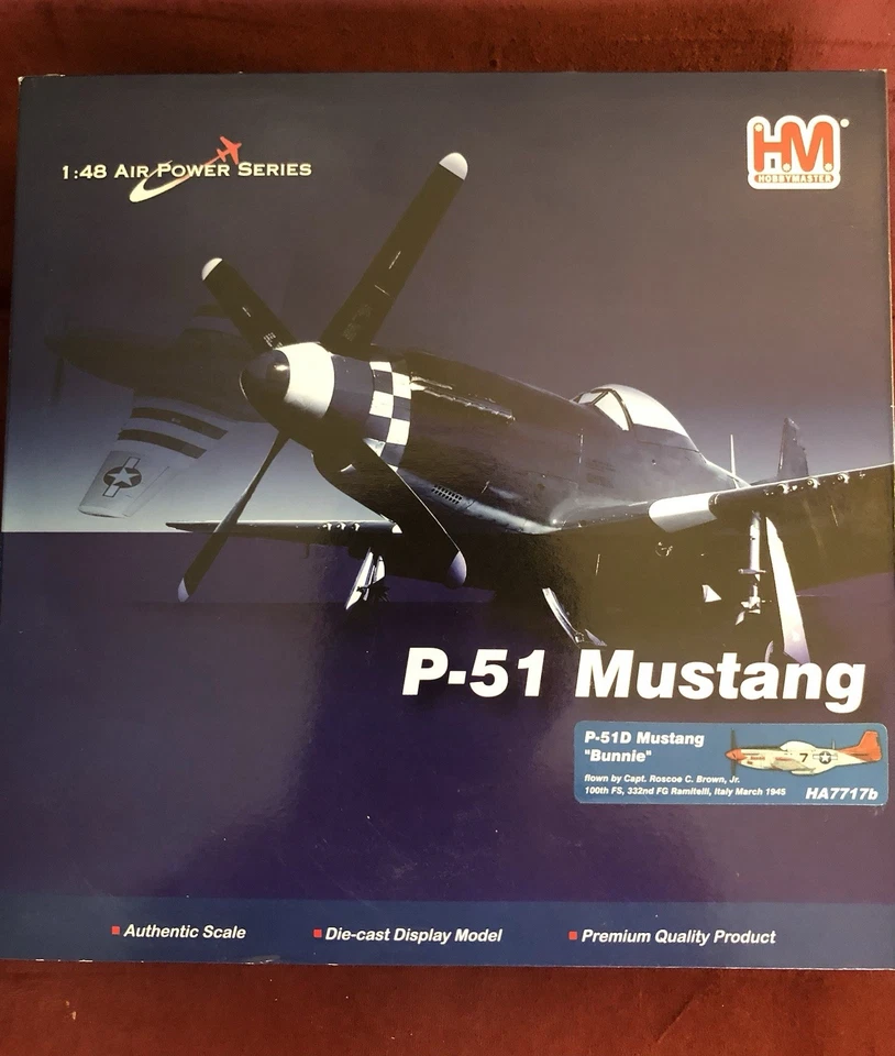 Hobby Master 1:48 P-51D Mustang “Bunny” Capt Roscoe C. Brown 100th FS 332nd Foto 1 de 2