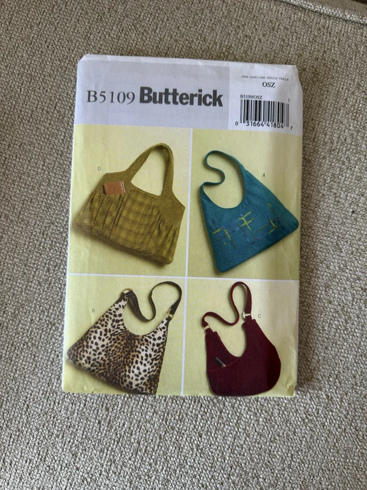 Butterick B5109 Uncut Handbag Purse One Size - Image 1 of 2