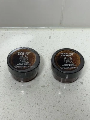 2x The Body Shop Coconut Lip Butter Pot SEALED Retired 10 ml LOF OF 2 free Ship - Image 1 of 4