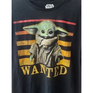 Star Wars The Mandalorian T Shirt Nera Ricercata Grogu Baby Yoda Uomo Taglia L - Foto 1 di 6