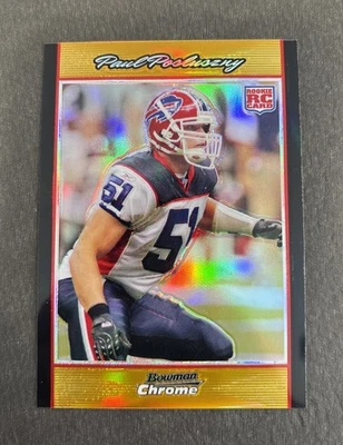 2007 Bowman Chrome Gold Refractor /50 Paul Posluszny #BC96 Rookie RC - Image 1 of 2