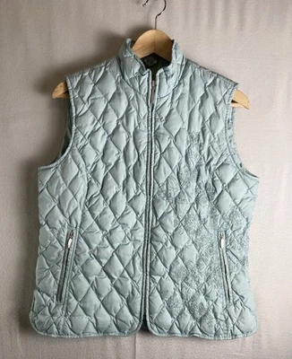 Chaleco acolchado acolchado Eddie Bauer para mujer M azul claro premium plumón de ganso al aire libre Foto 1 de 4