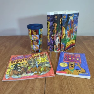 Scooby-Doo 3 VHS Lot 2 Books And Cup Tervis Halloween - Picture 1 of 11