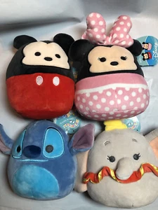 Disney Squishmallows 2021 5” lote de 4 peluches de Mickey Mouse, Minnie, Dumbo, Stitch - Imagen 1 de 6