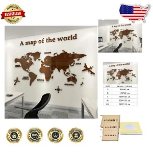 Customize Your Space: 3D World Map Wall Stickers for Family Adventure & Decor - Picture 1 of 8