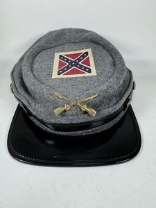 Cappello Kepi rievocazione guerra civile vintage anni 80 lana grigio made in USA Union RARO - Foto 1 di 17