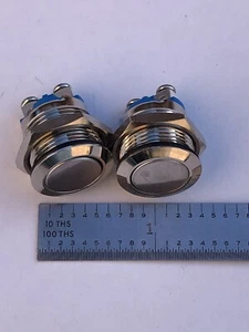 2 Pcs Waterproof Metal Push Button for Doorbell Boat Car Horn Speaker Momentary - Picture 1 of 4