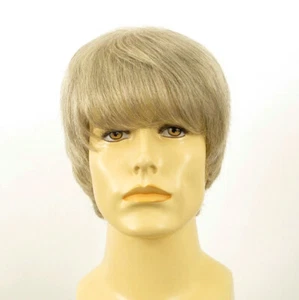 Short Wig For Men Natural Hair White And Grey Ref EMILE 51 - Imagen 1 de 8